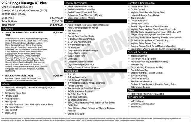 2025 Dodge Durango DURANGO GT PLUS AWD