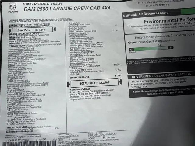 2026 Ram 2500 Laramie Crew Cab 4x4 6'4" Box