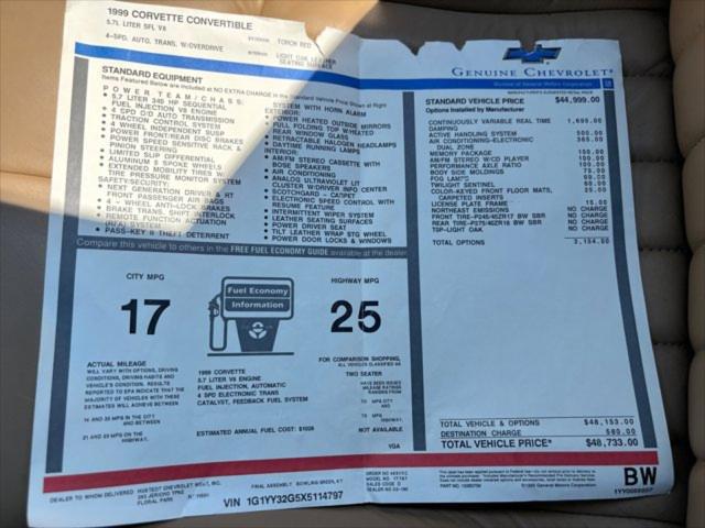 1999 Chevrolet Corvette Convertible , One Owner, 8,000 Miles!
