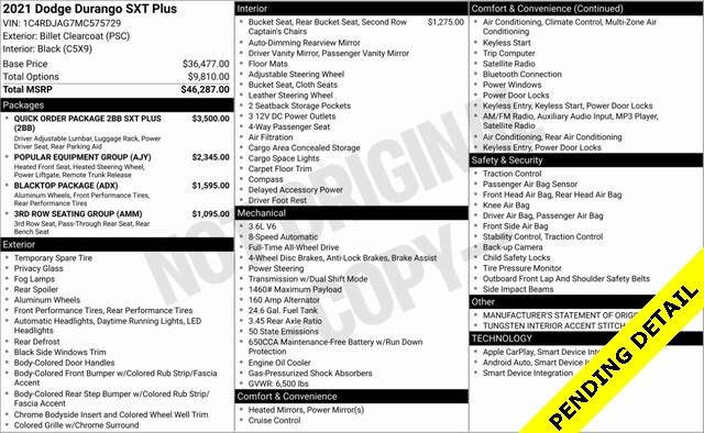2021 Dodge Durango SXT Plus AWD