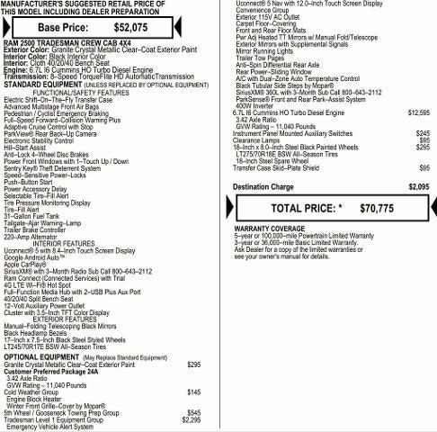 2026 RAM Ram 2500 RAM 2500 TRADESMAN CREW CAB 4X4 64 BOX 2026 RAM Ram 2500 RAM 2500 TRADESMAN CREW CAB 4X4 64 BOX