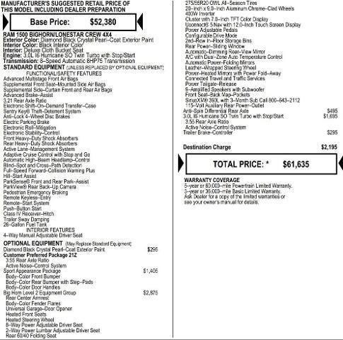 2026 RAM Ram 1500 RAM 1500 BIG HORN CREW CAB 4X4 57 BOX 2026 RAM Ram 1500 RAM 1500 BIG HORN CREW CAB 4X4 57 BOX