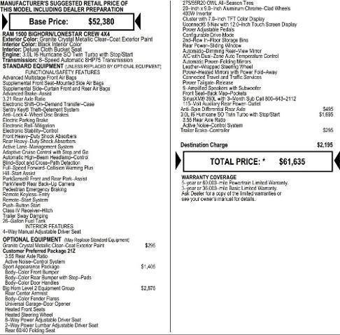 2026 RAM Ram 1500 RAM 1500 BIG HORN CREW CAB 4X4 57 BOX 2026 RAM Ram 1500 RAM 1500 BIG HORN CREW CAB 4X4 57 BOX