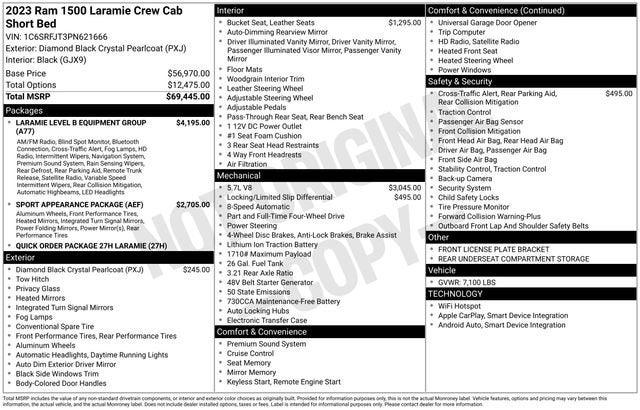 2023 RAM 1500 Laramie Crew Cab 4x4 57 Box