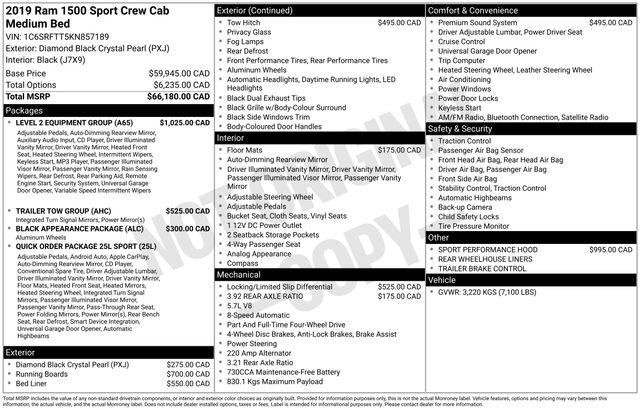 2019 RAM 1500 Sport 2019 RAM 1500 Sport