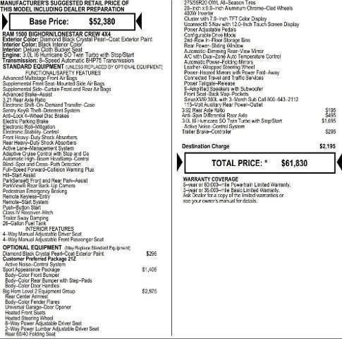 2026 RAM Ram 1500 RAM 1500 BIG HORN CREW CAB 4X4 57 BOX