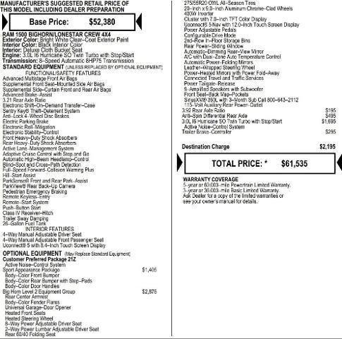 2026 RAM Ram 1500 RAM 1500 BIG HORN CREW CAB 4X4 57 BOX