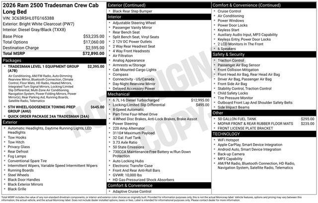 2026 RAM Ram 2500 RAM 2500 TRADESMAN CREW CAB 4X4 8 BOX