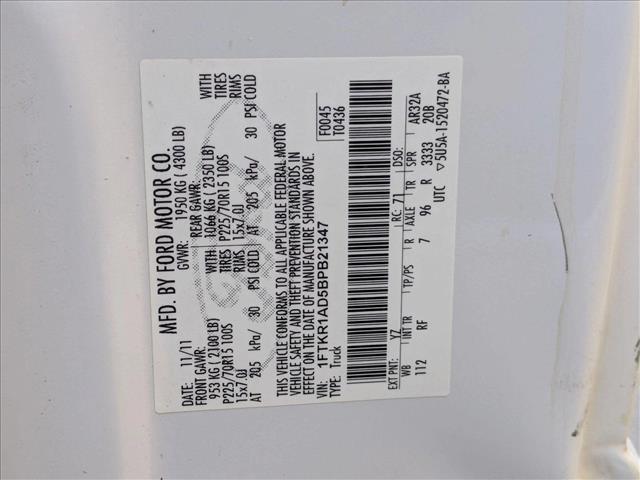 Used 2011 Ford Ranger XL 4x2 Regular Cab Styleside