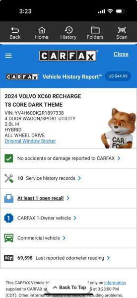 2024 Volvo XC60 Recharge T8 Core Dark Theme