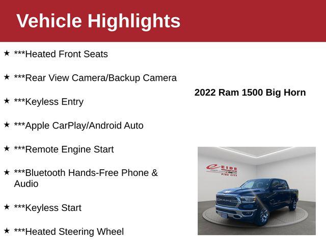 2022 RAM 1500 Big Horn Crew Cab 4x4 57 Box 2022 RAM 1500 Big Horn Crew Cab 4x4 57 Box