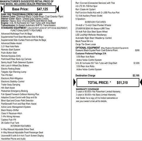 2026 RAM Ram 1500 RAM 1500 TRADESMAN CREW CAB 4X4 57 BOX 2026 RAM Ram 1500 RAM 1500 TRADESMAN CREW CAB 4X4 57 BOX