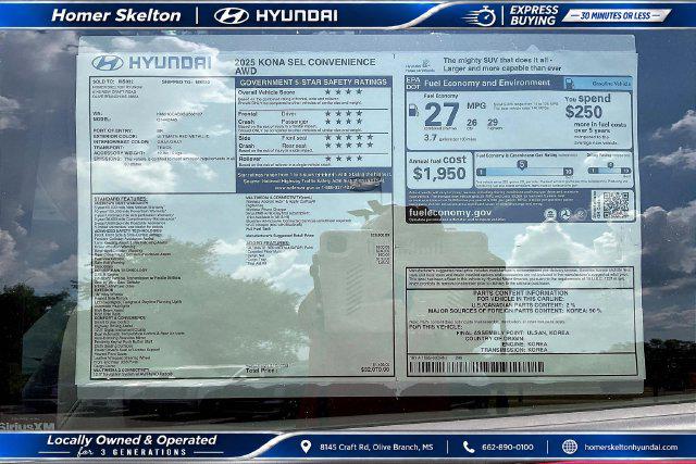 New 2025 Hyundai Kona SEL Convenience For Sale in Olive Branch, MS
