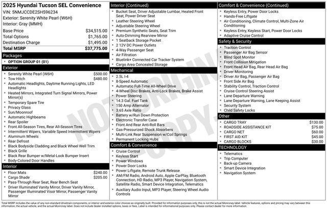 2025 Hyundai Tucson SEL Convenience
