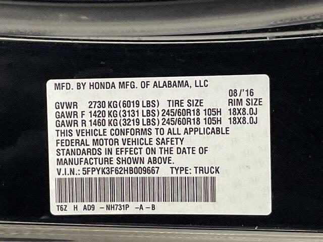 2017 Honda Ridgeline RTL-T