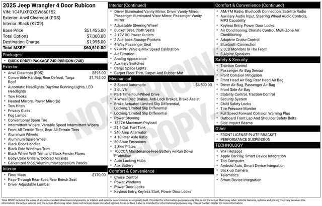 2025 Jeep Wrangler WRANGLER 4-DOOR RUBICON 2025 Jeep Wrangler WRANGLER 4-DOOR RUBICON
