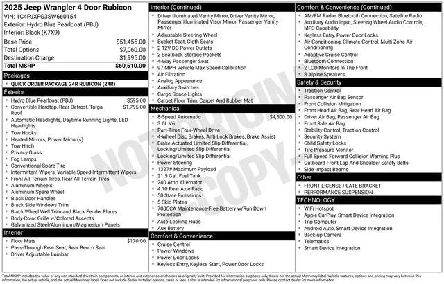 2025 Jeep Wrangler WRANGLER 4-DOOR RUBICON 2025 Jeep Wrangler WRANGLER 4-DOOR RUBICON
