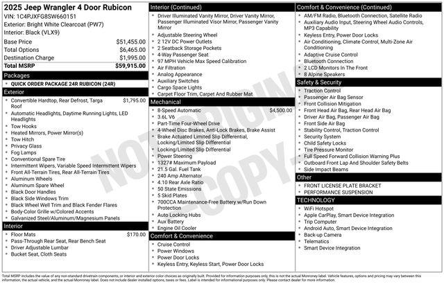 2025 Jeep Wrangler WRANGLER 4-DOOR RUBICON 2025 Jeep Wrangler WRANGLER 4-DOOR RUBICON