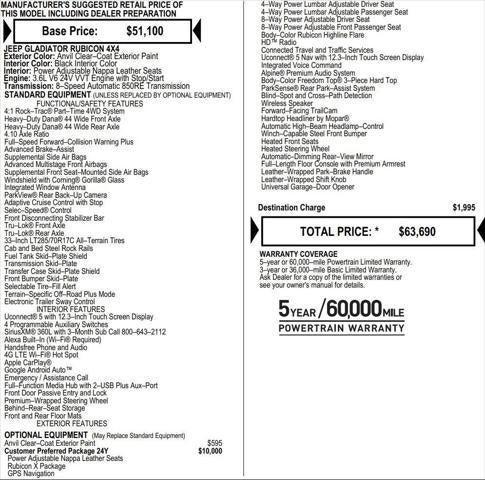 2025 Jeep Gladiator GLADIATOR RUBICON X 4X4 2025 Jeep Gladiator GLADIATOR RUBICON X 4X4