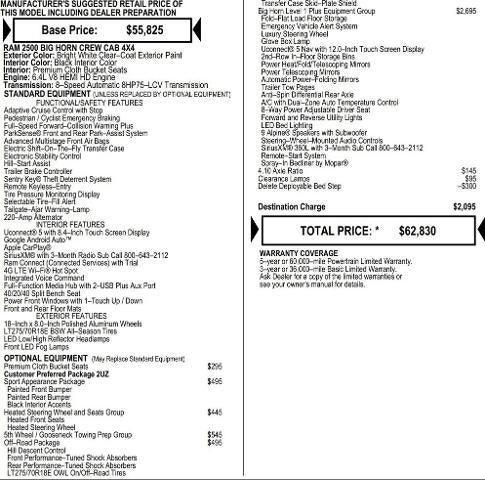 2026 RAM Ram 2500 RAM 2500 BIG HORN CREW CAB 4X4 64 BOX 2026 RAM Ram 2500 RAM 2500 BIG HORN CREW CAB 4X4 64 BOX