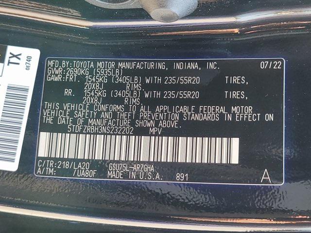 2022 Toyota Highlander Platinum