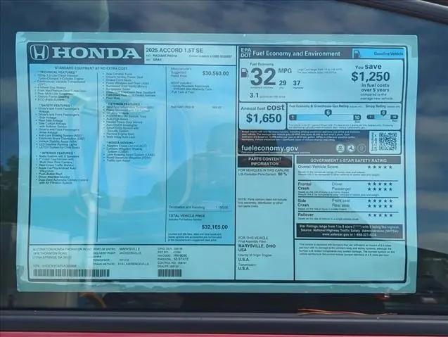 2025 Honda Accord Sedan SE