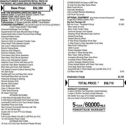 2025 RAM Ram 1500 RAM 1500 BIG HORN CREW CAB 4X4 57 BOX 2025 RAM Ram 1500 RAM 1500 BIG HORN CREW CAB 4X4 57 BOX