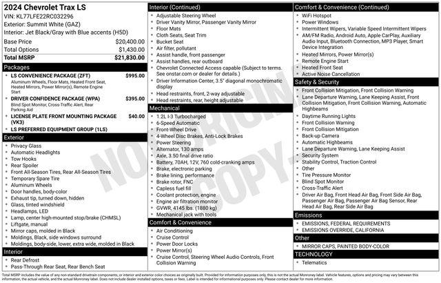 2024 Chevrolet Trax FWD SP