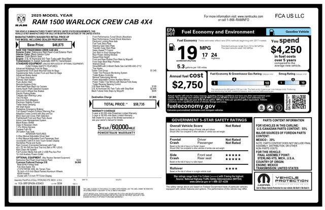 2025 RAM 1500 Warlock Crew Cab 4x4 57 Box