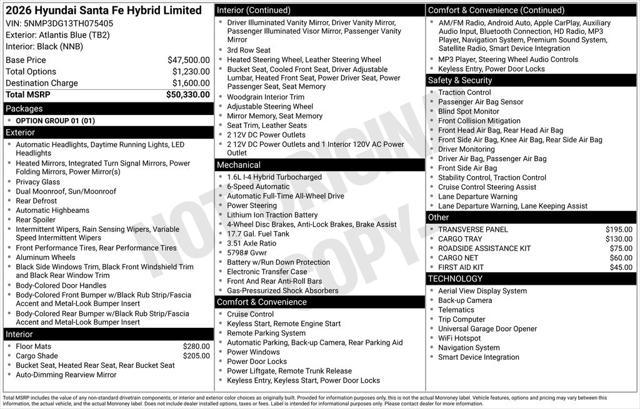 2026 Hyundai Santa Fe Hybrid Limited