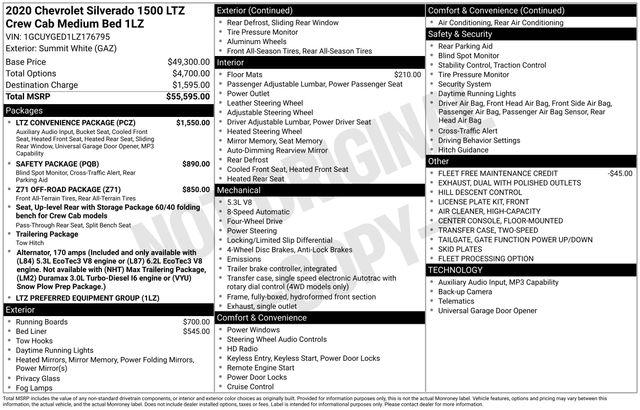 2020 Chevrolet Silverado 1500 4WD Crew Cab Standard Bed LTZ