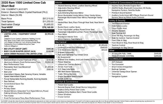 2020 Ram 1500 Limited Crew Cab 4x4 57 Box