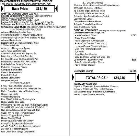 2026 RAM Ram 1500 RAM 1500 LARAMIE CREW CAB 4X4 57 BOX 2026 RAM Ram 1500 RAM 1500 LARAMIE CREW CAB 4X4 57 BOX