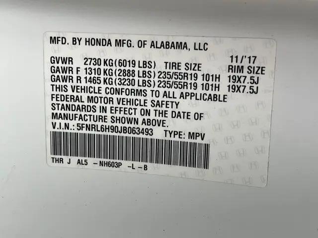 2018 Honda Odyssey Elite