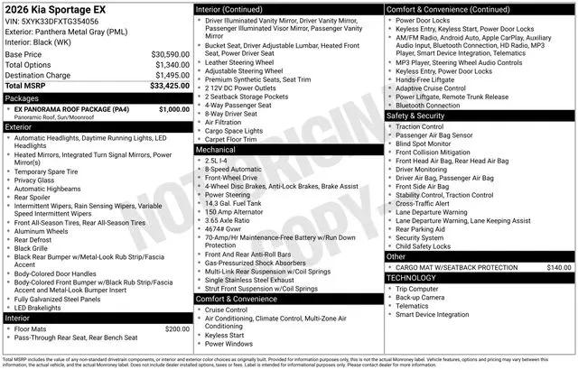 2026 Kia Sportage EX for sale in Boardman, OH