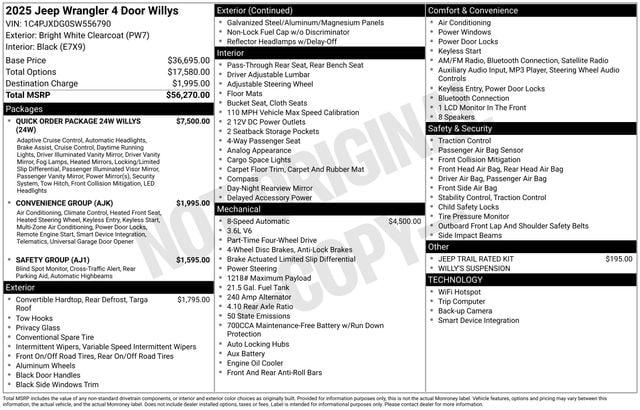 2025 Jeep Wrangler 4-Door Willys 4x4