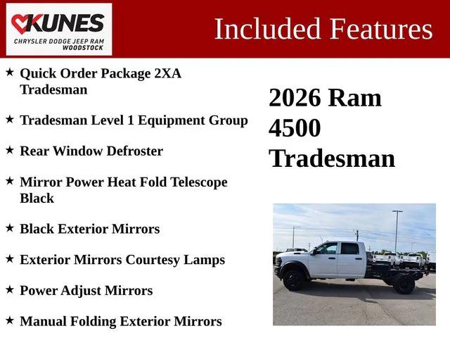 2026 RAM Ram 4500 Chassis Cab RAM 4500 TRADESMAN CHASSIS CREW CAB 4X4 60 CA 2026 RAM Ram 4500 Chassis Cab RAM 4500 TRADESMAN CHASSIS CREW CAB 4X4 60 CA