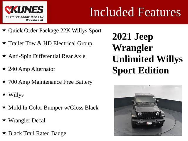 2021 Jeep Wrangler Unlimited Willys Sport 4x4 2021 Jeep Wrangler Unlimited Willys Sport 4x4