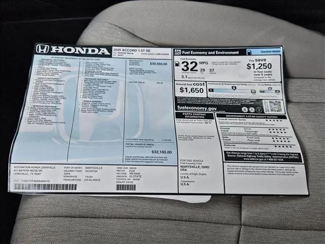 2025 Honda Accord Sedan SE