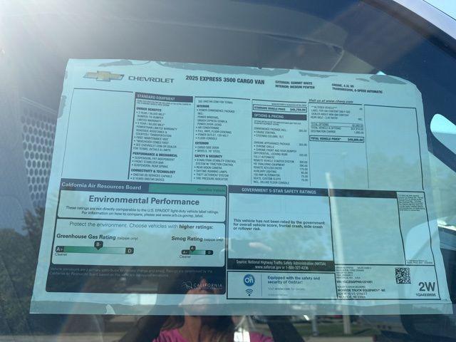 2025 Chevrolet Express Cargo Van RWD 3500 Regular Wheelbase WT