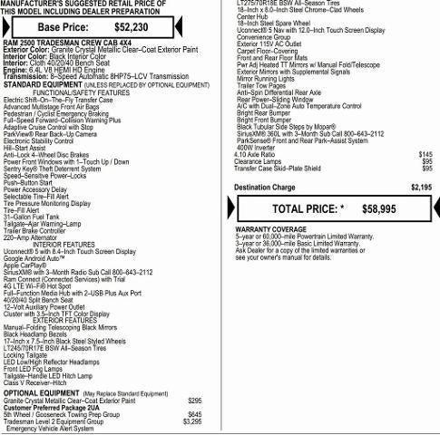 2026 RAM Ram 2500 RAM 2500 TRADESMAN CREW CAB 4X4 64 BOX 2026 RAM Ram 2500 RAM 2500 TRADESMAN CREW CAB 4X4 64 BOX