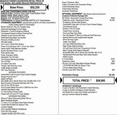 2026 RAM Ram 2500 RAM 2500 TRADESMAN CREW CAB 4X4 64 BOX 2026 RAM Ram 2500 RAM 2500 TRADESMAN CREW CAB 4X4 64 BOX
