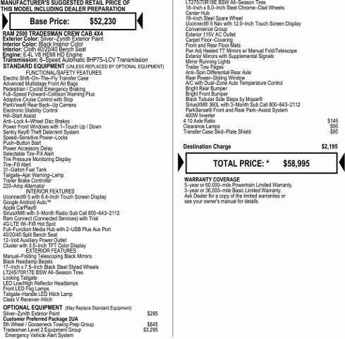 2026 RAM Ram 2500 RAM 2500 TRADESMAN CREW CAB 4X4 64 BOX 2026 RAM Ram 2500 RAM 2500 TRADESMAN CREW CAB 4X4 64 BOX