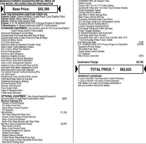 2026 RAM Ram 1500 RAM 1500 BIG HORN CREW CAB 4X4 57 BOX 2026 RAM Ram 1500 RAM 1500 BIG HORN CREW CAB 4X4 57 BOX