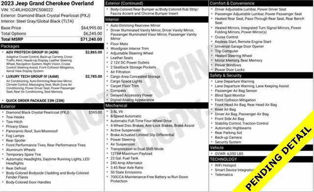 2023 Jeep Grand Cherokee Overland 4x4 2023 Jeep Grand Cherokee Overland 4x4