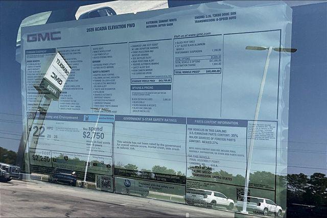 2026 GMC Acadia Elevation FWD