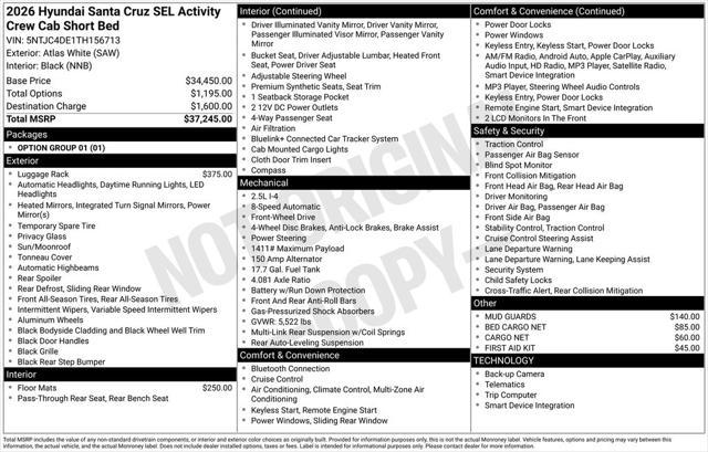 2026 Hyundai Santa Cruz SEL Activity