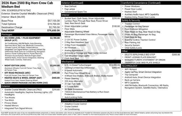 2026 Ram 2500 Big Horn Crew Cab 4x4 64 Box