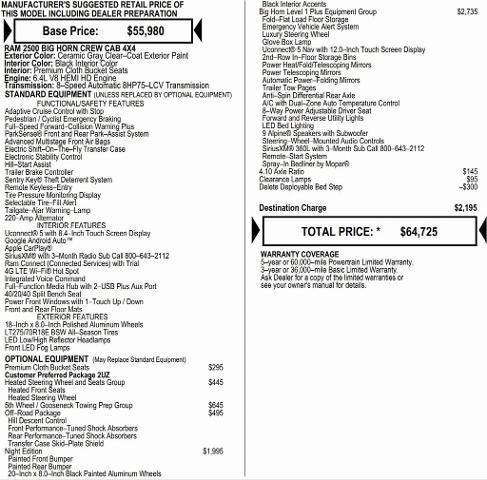 2026 RAM Ram 2500 RAM 2500 BIG HORN CREW CAB 4X4 64 BOX 2026 RAM Ram 2500 RAM 2500 BIG HORN CREW CAB 4X4 64 BOX