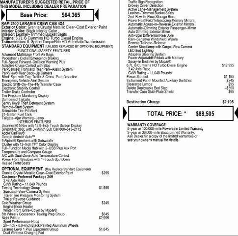 2026 RAM Ram 2500 RAM 2500 LARAMIE CREW CAB 4X4 64 BOX